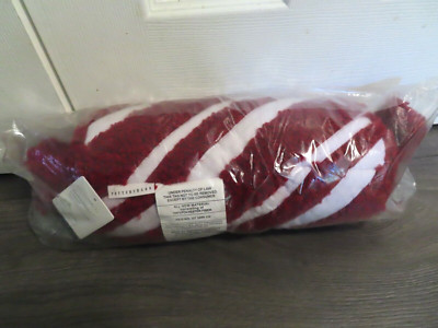 POTTERY BARN Cozy Teddy Peppermint Twist Candy Shaped Pillow~NWT~CHRISTMAS-image