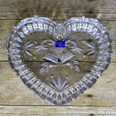 Studio Nova Heart Shaped Glass Candy Dish Bells Christmas Wedding-image