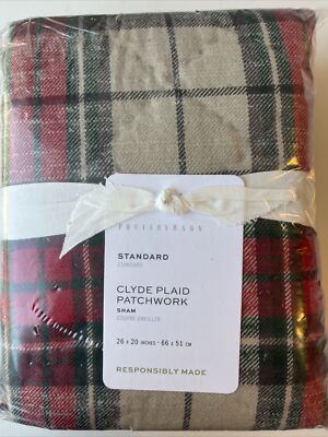(1) Pottery Barn Clyde Patchwork Sham - Standard - NEW-image