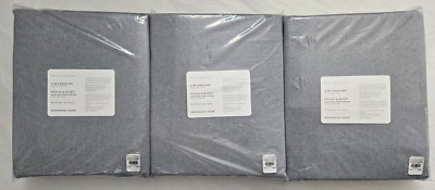 Pottery Barn 3in1 Pole Top Peace & Quiet Noise-Reducing 3-Curtain 50x84 Chambray-image