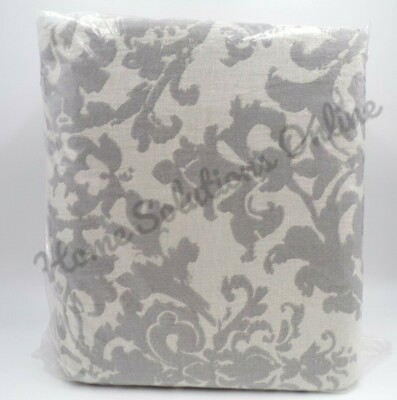 Pottery Barn Jacquard Medallion Cotton Duvet Cover King Cal King Gray #8713G-image