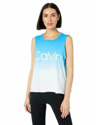 Calvin Klein Women's Dip Dye Logo Raw Hem Tank - Size Large-image
