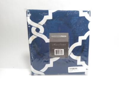 Madison Park Essentials Merritt Shower Curtain, Navy DAMAGED PACKAGING-image