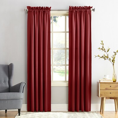 LICHTENBERG Sun Zero Room Darkening Seymour Rod Pocket Curtain Panel 54in X95 in-image