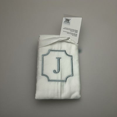 Pottery Barn King Size Pillow Sham Embroidered Monogram J 300 Thread Count-image