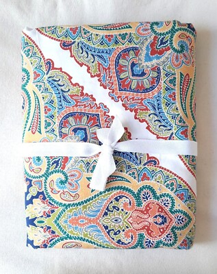 Pottery Barn Penelope Medallion Organic Percale Duvet Cover, Twin, New-image