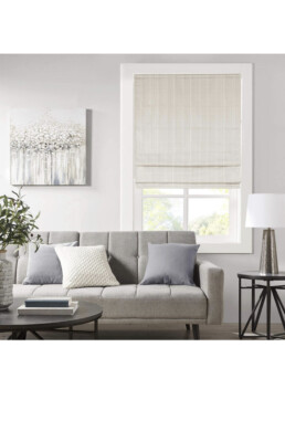 Madison Park Galen Cordless Roman Shades - Fabric Privacy Single Panel Darken...-image