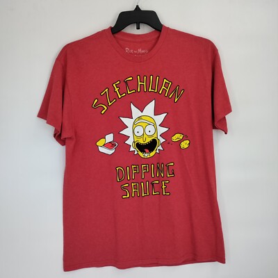 Rick And Morty Adult Swim Rick Szechuan Dipping Sauce T-Shirt Top Large Women-image