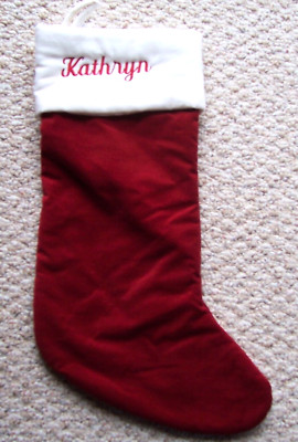 Pottery Barn Christmas Stocking Embroidered Name Kathryn-image