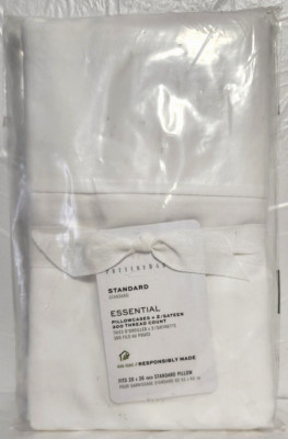 Pottery Barn Stanard Essential 300TC 2-Pillowcases 20
