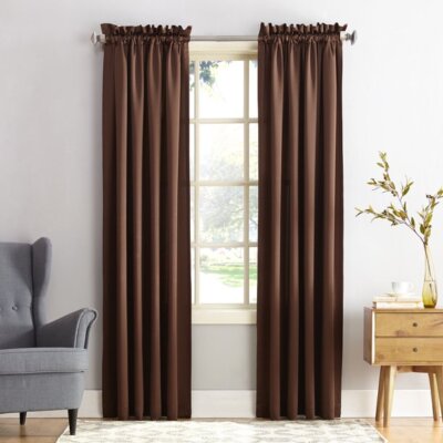 Sun Zero 2 Panels Rod Pocket Curtain Panels 54.0