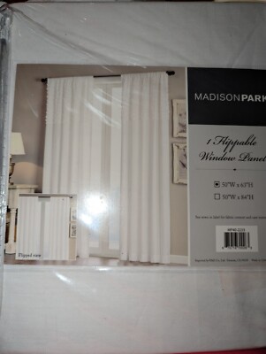 Madison Park Window Panel White MP40-2233 New NWT Cotton 50