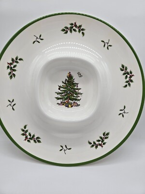 Spode Christmas Tree Chip And Dip Platter Melamine New With Tags Serving Tray-image