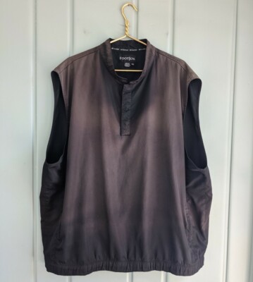 FootJoy Mens XXL 2XL Golf Vest Black Brown Dip Dye Fade Sleeveless 1/4 Quarter -image