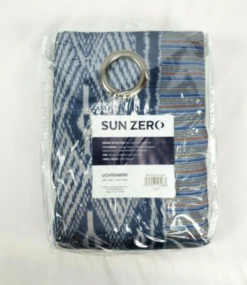 Sun Zero Indigo Blue Tahoe Blackout Grommet Curtain Panel, 52