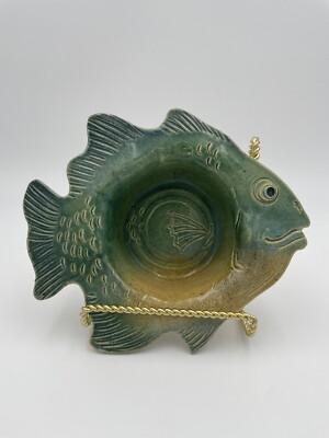 ART STUDIO POTTERY FISH SHAPED BOWL MARKED/SIGNED-image