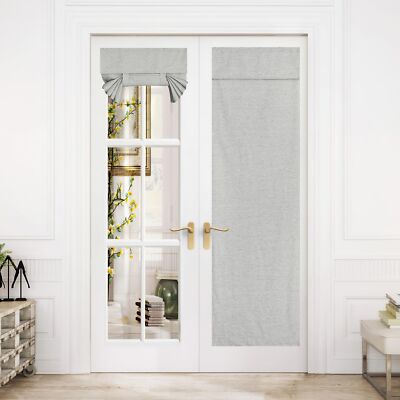 	NICETOWN Thermal Insulated French Door Curtain Light Grey 1PC	-image