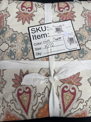 Pottery Barn Valencia Paisley Full/Queen F/Q Duvet - Warm Multi - New-image