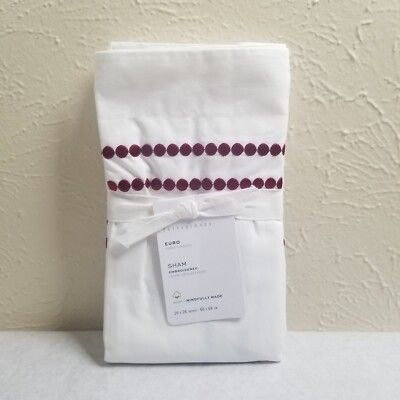 Pottery Barn Pearl Organic Percale Euro Sham Ruby-image