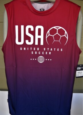 USA SOCCER SLEEVELESS JERSEY-CUT SHIRT IN OMBRE DIP-DYED STYLE (ADULT LARGE)-image
