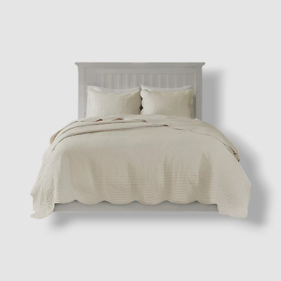 Madison Park Ivory Tuscany Reversible Coverlet Set 3-Piece Set, Full/Queen Size-image