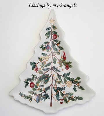 NEW Pottery Barn CHRISTMAS IN THE COUNTRY STONEWARE TREE PLATTER serveware-image