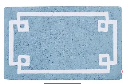 Madison Park Ethan Cotton Tufted Bath Rug 24in W x 40in L Blue/ White-image