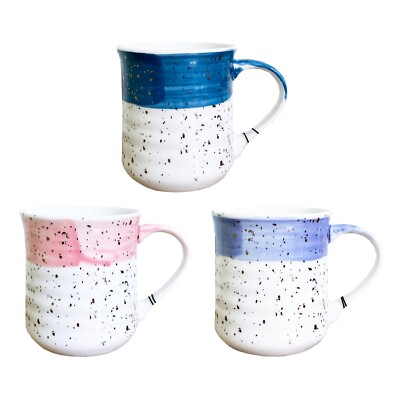 Dip Dye Coffee Mug Gold Speckled Large 16 oz Hand Painted Sheffield Home-image