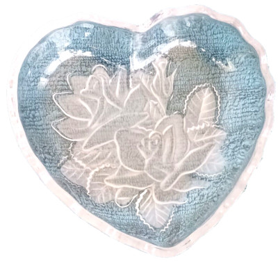 Heart Shaped Dish/Bowl Mikasa With Scalloped Edges Winter Roses Etched In Bottom-image