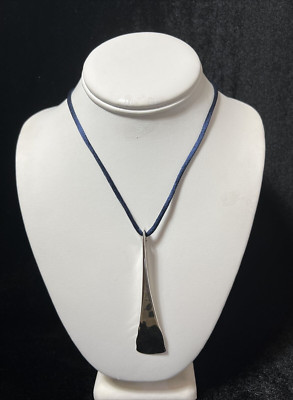 RLM Studio Robert Lee Morris Sterling Hammered Modern Wedge Pendant Necklace-image