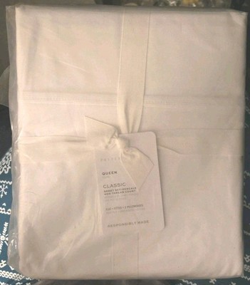 New Pottery Barn CLASSIC 400-THREAD-COUNT SHEET SET,  White QUEEN 100% Cotton -image