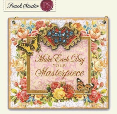Punch Studio Decorative Plaque “Make Each Day Your Masterpiece” Quote NIB-image