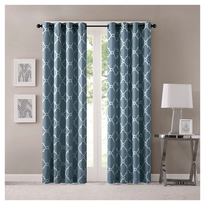 Madison Park Serano Fretwork Blue Window Panel  (1 panel)     95