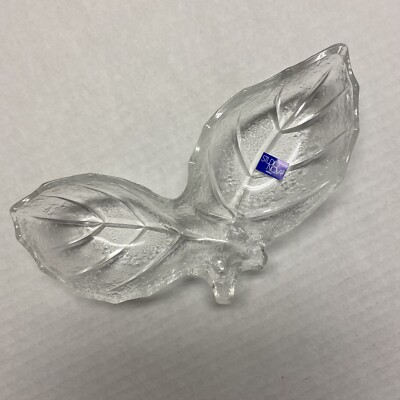 STUDIO NOVA Leaf Song QQ220 DOUBLE LEAF DISH CANDY, NUT, TRINKET New Old Stock-image