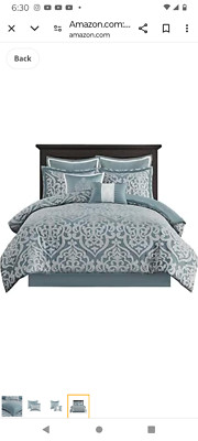 Madison Park Odette Cozy Comforter Set/Queen/Aqua/#8 Pcs-image