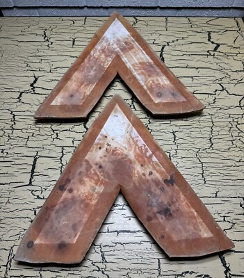 2 VTG Art Pottery Wall Hanging Home Decor Southwestern Desert Arrow A Shaped-image