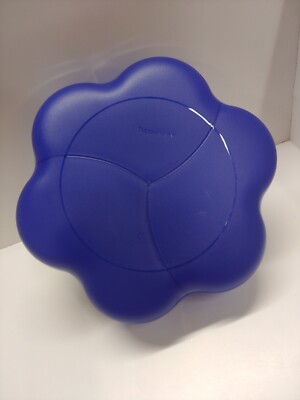 TUPPERWARE CHIP N DIP Bowl Blue Lid Serving Open House 4 Pc Large Serving 4625-image