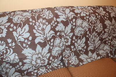 Pottery Barn DOROTHEA Brown Aqua SET OF TWO Euro Pillow Shams Organic Cotton HTF-image