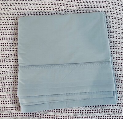 Pottery Barn Blue 100% Organic Cotton King Flat Sheet-image