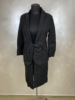 RUNDHOLZ DIP Dress Black Cotton Mantel Designer Oversized Coat Size S Avantgarde-image