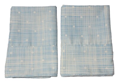 2 KING pillowcases By Ienjoy Home 100% Microfiber, Blue, White Abstract Pattern-image