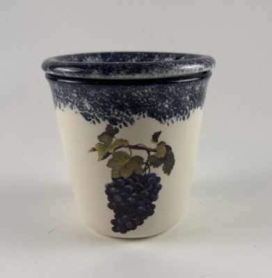 Large Stoneware  Dip Chiller w/ Insert Grape Design-image
