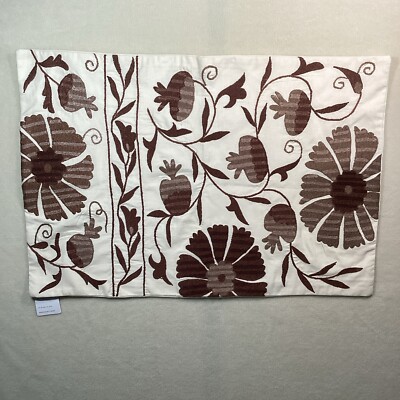 Pottery Barn Montrose Suzani Embroidered Lumbar Pillow ~ 20