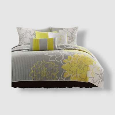 Madison Park Yellow Lola 6-Piece Quilted Coverlet Set Size Full/Queen-image