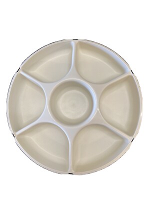 Tupperware VTG Large  Chip Dip Relish Vegetable Fruit Tray/ Lid (No Inset Bowl)-image