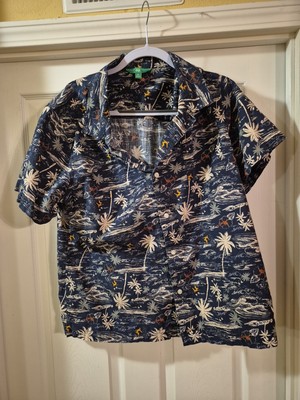Men's DIP Hawaiian Short Sleeve Button Shirt Large Palm Surfers Big Waves Xl-image
