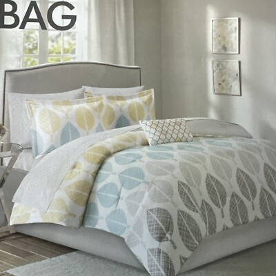 Madison Park 7 Piece Comforter Set with Shams Queen Size Bedding Set-image