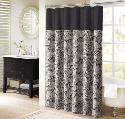 Madison Park MP70-845 Aubrey Paisley Jacquard Shower Curtain 72
