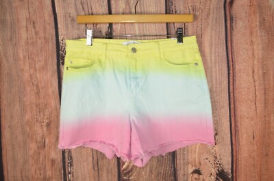 Judy Blue Dip Tie Dye High Rise Denim Cut Off Shorts Size Large L Stretch-image