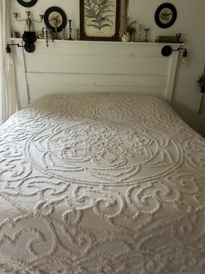 Queen King? Cecily Tufted Cotton Chenille Medallion Duvet Cover Pink - Blush-image